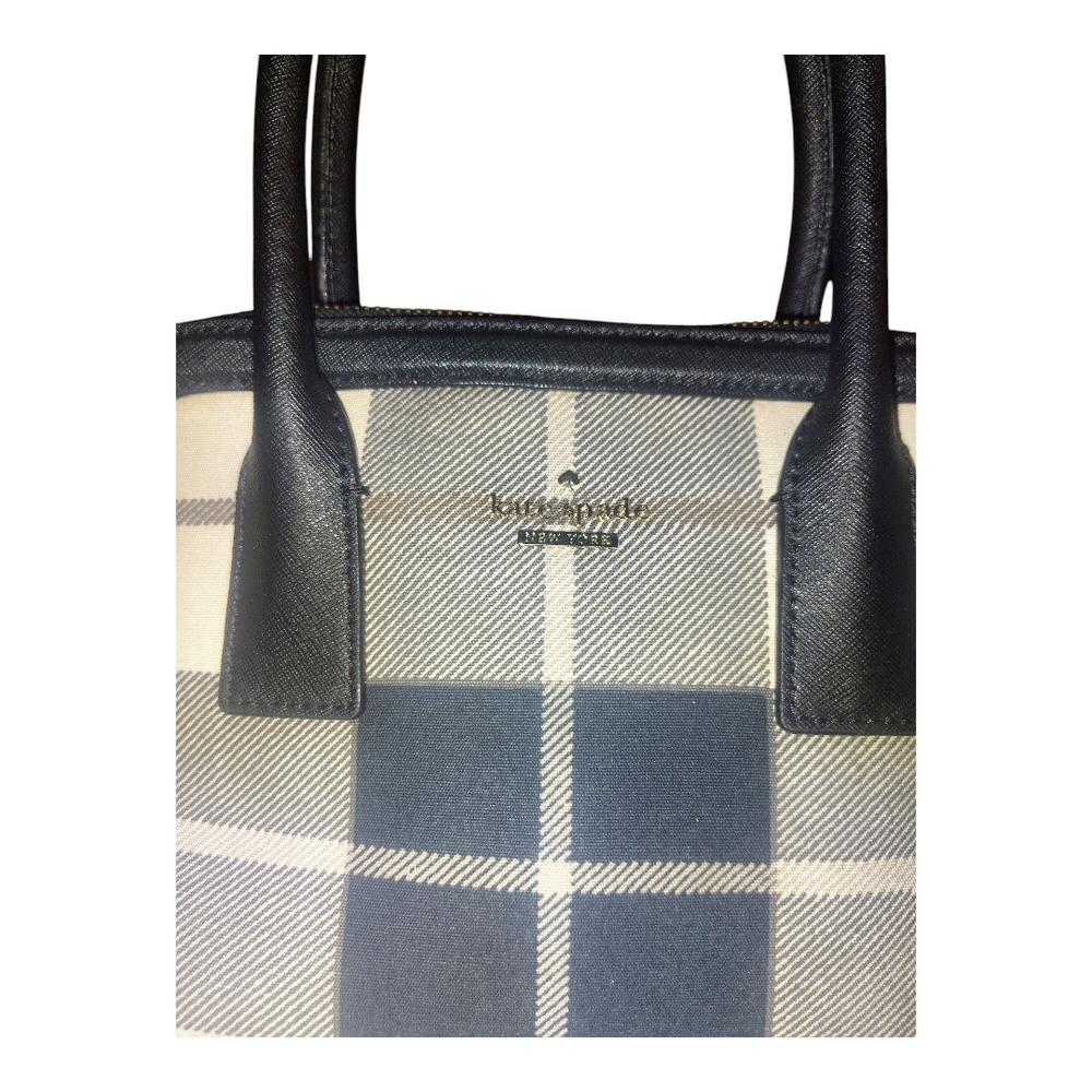 Kate Spade Navy and Cream Plaid Tote